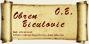Obren Biculović vizit kartica